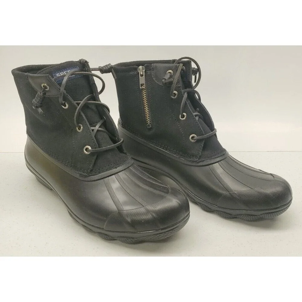 Sperry Women's Syren‎ Gulf Rain Duck Boots Size 9.5 M US Black STS80422 EUC